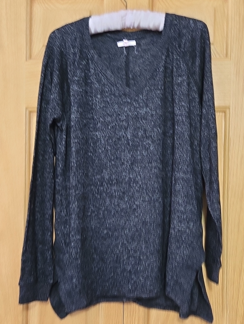 Maurices Dark Charcoal V-Neck Long Sleeve Knit Top